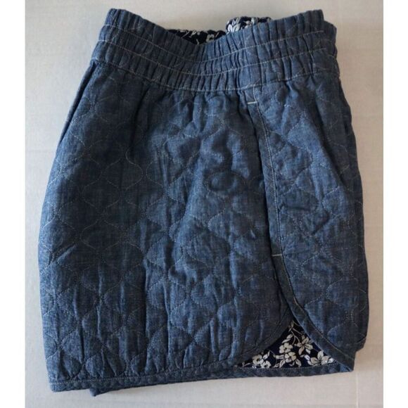 Polo Ralph Lauren 211906478001 Women's Sz M Blue Quilted Chambray Shorts - Picture 8 of 10